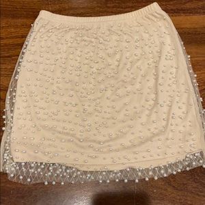 Hot and Delicious Pearl Mesh Skirt